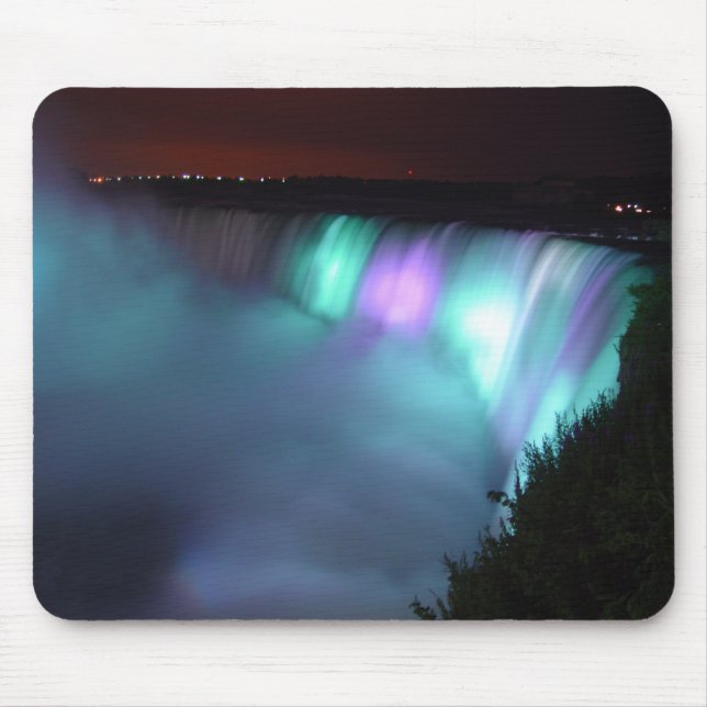 Niagara Falls Canada Night Purple Aqua Mousepad (Front)