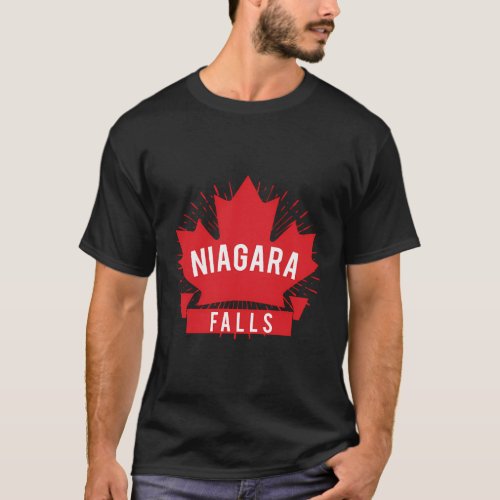 Niagara Falls Canada Red Maple Leaf T_Shirt