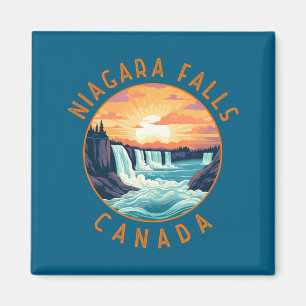 Niagara Falls Canada Retro Distressed Circle _1 Magnet