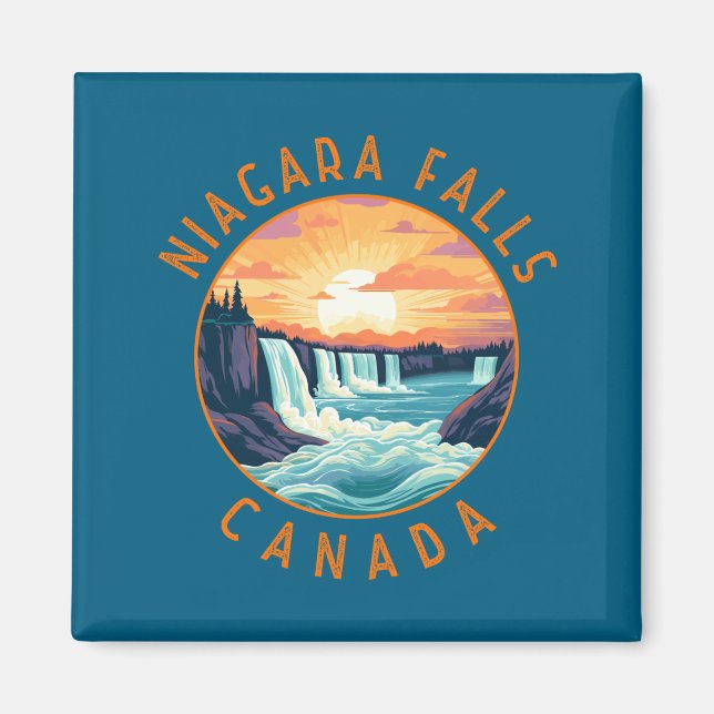 Niagara Falls Canada Retro Distressed Circle _1  Magnet (Front)
