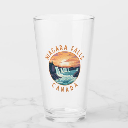 Niagara Falls Canada Retro Distressed Circle Glass