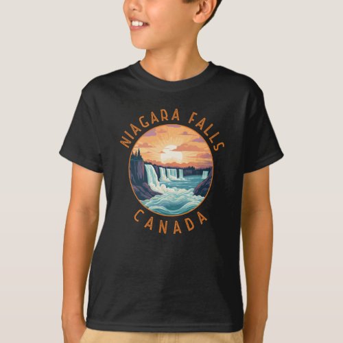 Niagara Falls Canada Retro Distressed Circle T_Shirt