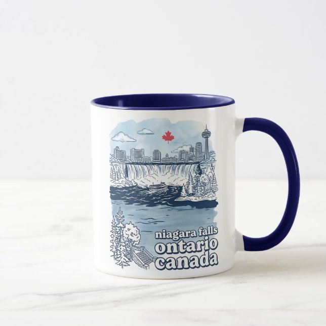 Niagara Falls Canada Simple Skyline Cute Cityscape Mug (Right)