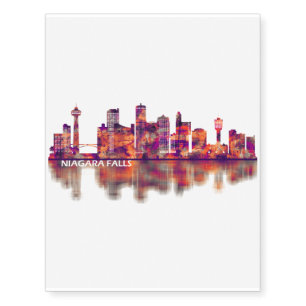 Niagara Falls Canada Skyline Temporary Tattoos