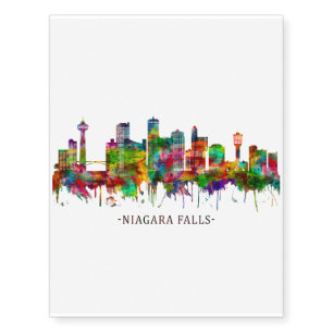 Niagara Falls Canada Skyline Temporary Tattoos