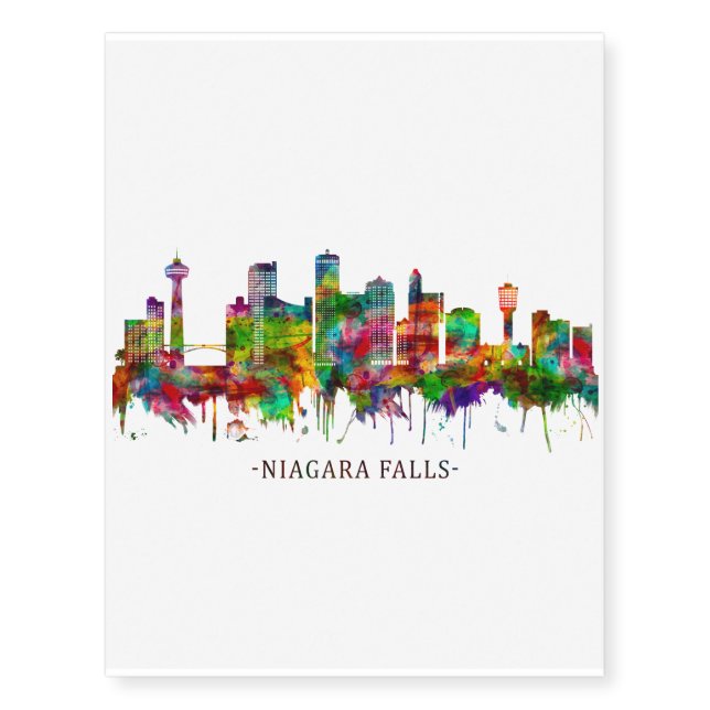 Niagara Falls Canada Skyline Temporary Tattoos (Front)