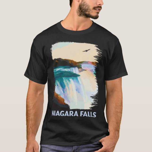 Niagara Falls Canada USA Skyline Silhouette Outlin T-Shirt (Front)