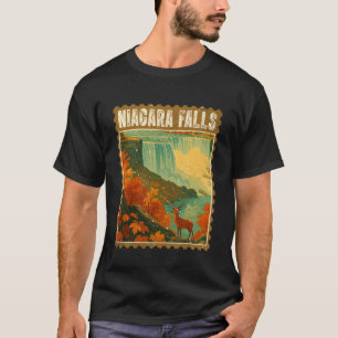 Niagara Falls Canada Vintage Stamp Souvenir Niagar T-Shirt