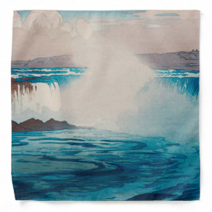 Niagara Falls, Hiroshi Yoshida, Woodcut Bandana