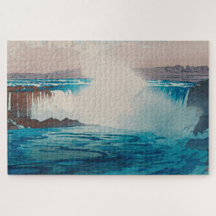 Niagara Falls, Hiroshi Yoshida, Woodcut Jigsaw Puzzle