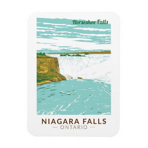 Niagara Falls Horseshoe Falls Travel Art Vintage Magnet