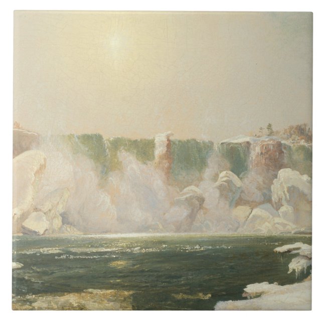 Niagara Falls in Winter (Ice in the Water) Ceramic Tile (Front)
