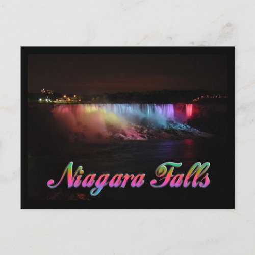 Niagara Falls Lights at Night Postcard
