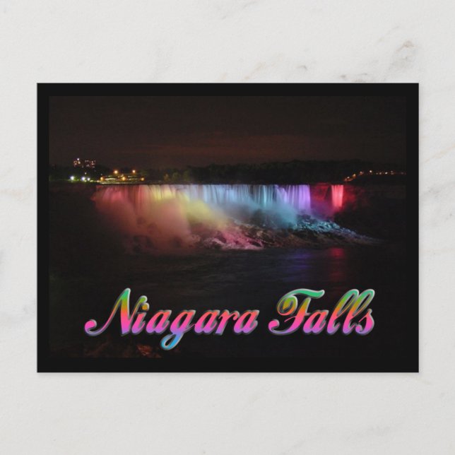 Niagara Falls Lights at Night Postcard (Front)