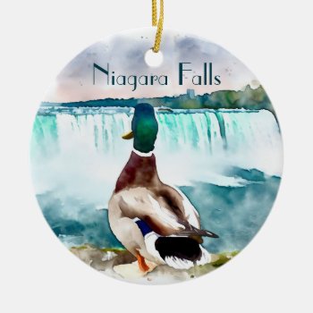 Niagara Falls Mallard Duck Souvenir  Ceramic Ornament by YellowSnail at Zazzle