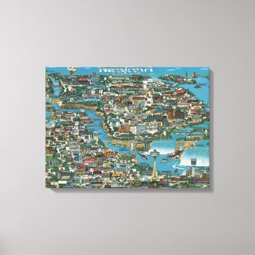 Niagara Falls Map Canvas Print