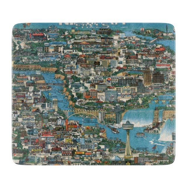 Niagara Falls Map Cutting Board (Front)
