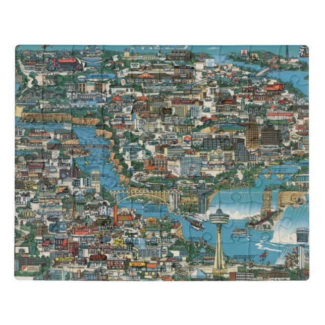 Niagara Falls Map Jigsaw Puzzle (Puzzle Horizontal)