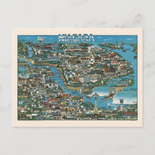Niagara Falls Map Postcard