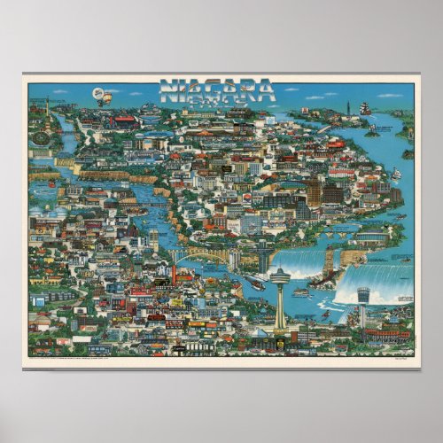 Niagara Falls Map Poster