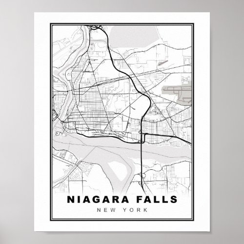 Niagara Falls Map Poster