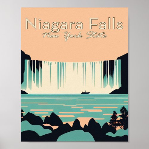 Niagara Falls Minimalist Vintage Travel Poster