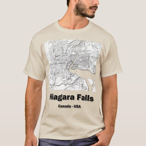 Niagara Falls minimalistic streets map T_Shirt