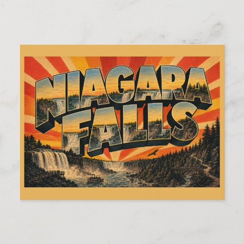 Niagara Falls New York Gorge Forest Art Postcard