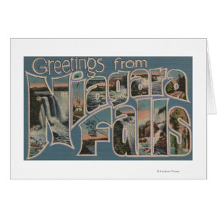 Niagara Falls, New York - Large Letter Scenes 4 Cards