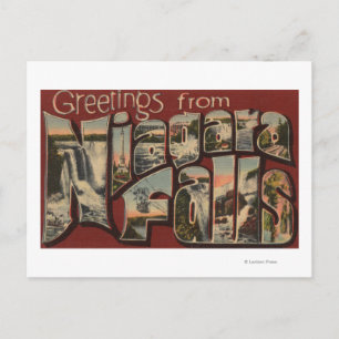 Niagara Falls, New York - Large Letter Scenes 5 Postcard