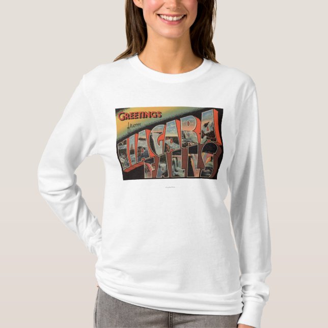 Niagara Falls, New York - Large Letter Scenes T-Shirt (Front)