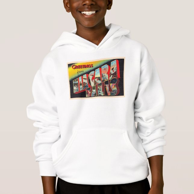 Niagara Falls New York NY Large Letter Postcard Hoodie (Front)