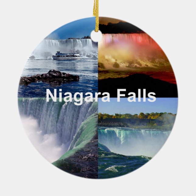 Niagara Falls New York Photo Views Ceramic Ornament (Back)