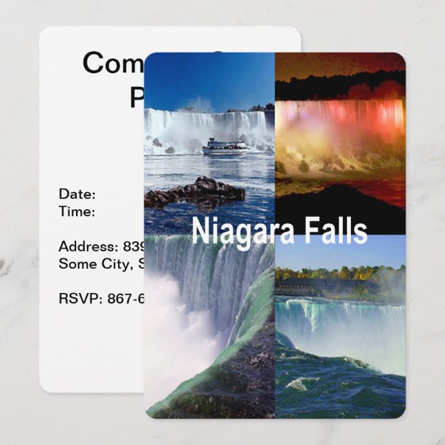 Niagara Falls New York Photo Views Invitation (Front/Back)