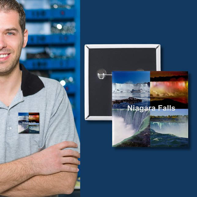 Niagara Falls New York Photo Views Pinback Button (Niagara Falls New York Photo Views Pinback Button)