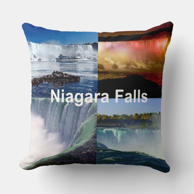 Niagara Falls New York Photo Views Throw Pillow (Front)