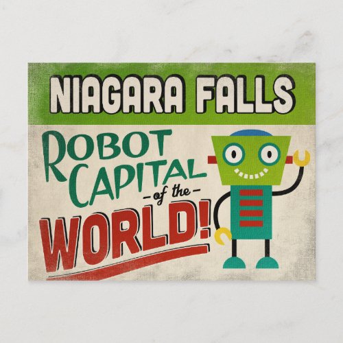 Niagara Falls New York Robot _ Funny Vintage Postcard