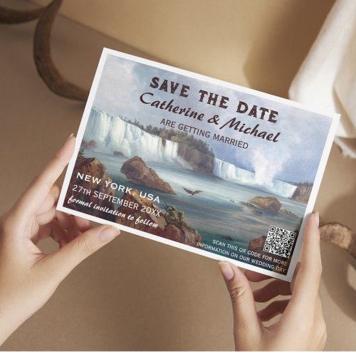 Niagara Falls New York Travel QR Code  Save The Date