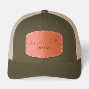 Niagara Falls, New York Travel Souvenir Leather Patch Hat