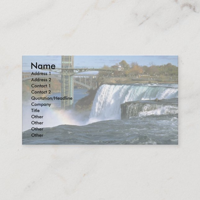 Niagara Falls, New York, USA Business Card (Front)