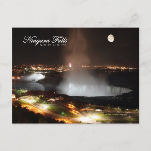 Niagara Falls Night Lights Postcard