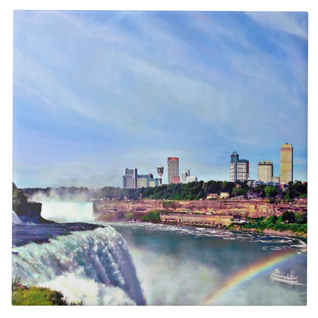 Niagara Falls NY - Under the Rainbow Ceramic Tile (Front)