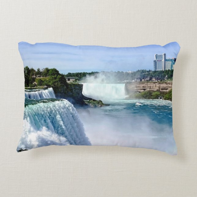 Niagara Falls NY - View From the American Side Accent Pillow (Back)
