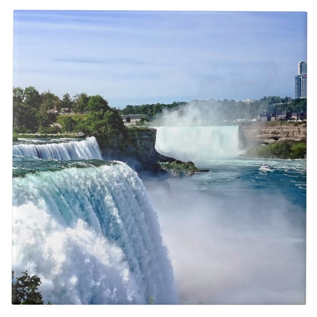 Niagara Falls NY - View From the American Side Ceramic Tile (Front)