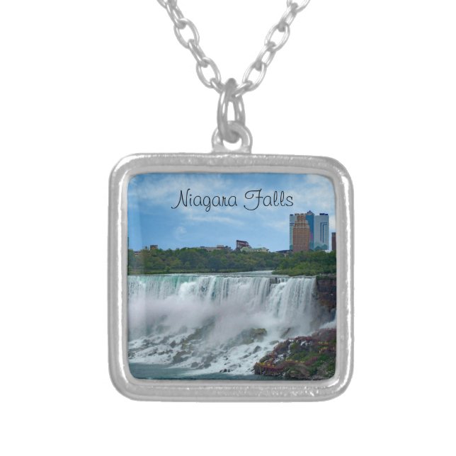 Niagara Falls on the Canadian Side  Silver Plated Necklace (Front)