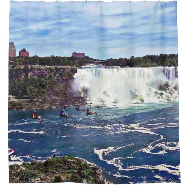Niagara Falls ON - Zipline Shower Curtain (Front)