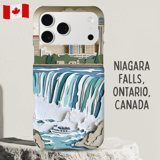 Niagara Falls Ontairo Canada Layered Paper Diorama iPhone Case (Creator Uploaded)