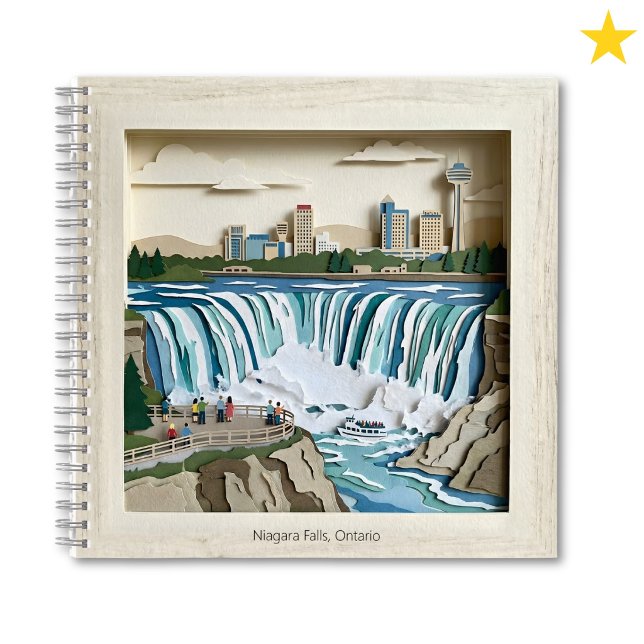 Niagara Falls Ontairo Canada Paper Collage Diorama Notebook (Creator Uploaded)