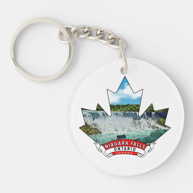 Niagara Falls, Ontario Canada Maple Keychain (Front)