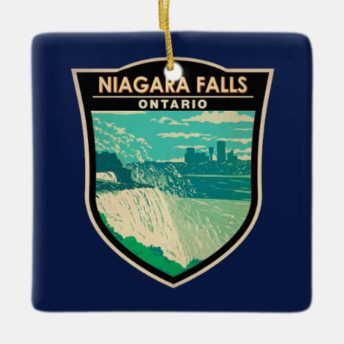 Niagara Falls Ontario Travel Art Vintage Ceramic Ornament
